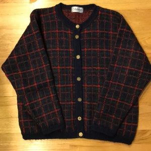 COPY - Vintage retro Gorgeous tartan cardigan  made by Edinburgh  in the Britis…